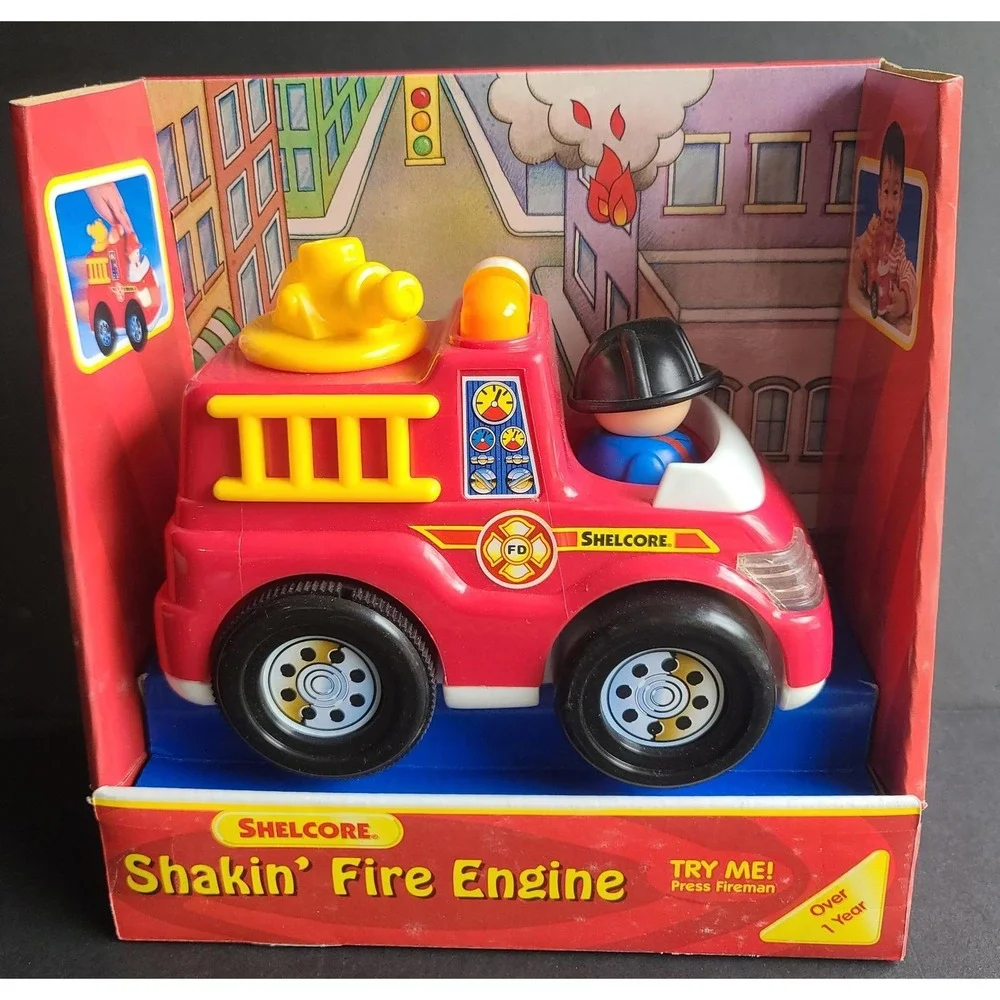 Shakin‎ Fire Engine Vintage 1998 Toy With Lights And Sounds Shelcore NIB